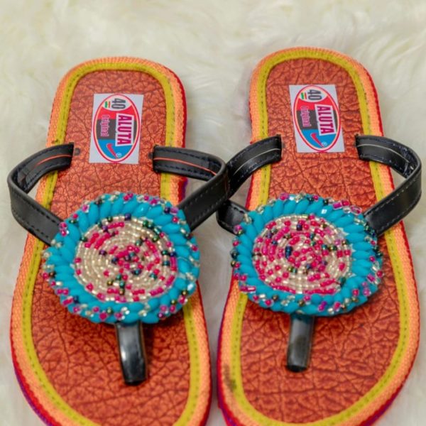 Hand made Floral African Slipper for Women