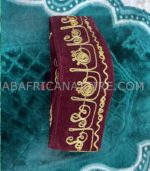 African Traditional Embroidered Burgundy Color Kufi Prayer Cap for Men