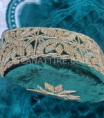 African Hat Traditional Green Color Embroidered King Hat for Men