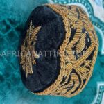 African Hat Traditional Black Color Embroidered King Hat for Men